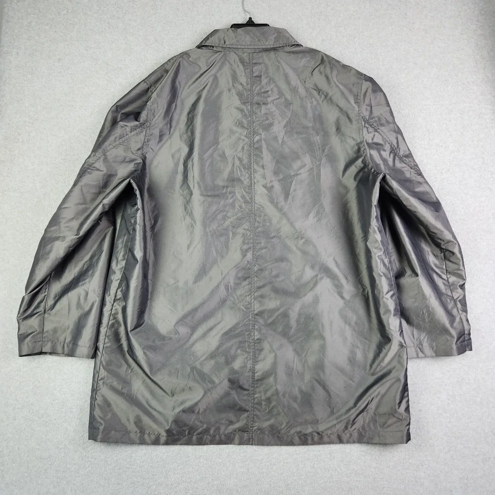 Claiborne Jacket Mens XL Gray Fully Lined Classic Collared Snap Front Inside Zip